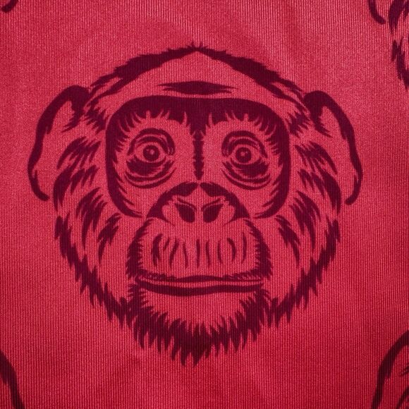 Obnoxious Golf Polo Shirt Men's L All Over Print Monkey Apes Performance Stretch - Picture 7 of 9